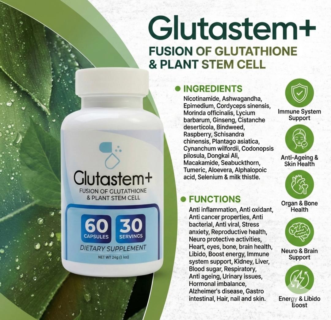 GlutaStem+ - Glutathione and Plant Stem Cell fusion supplement