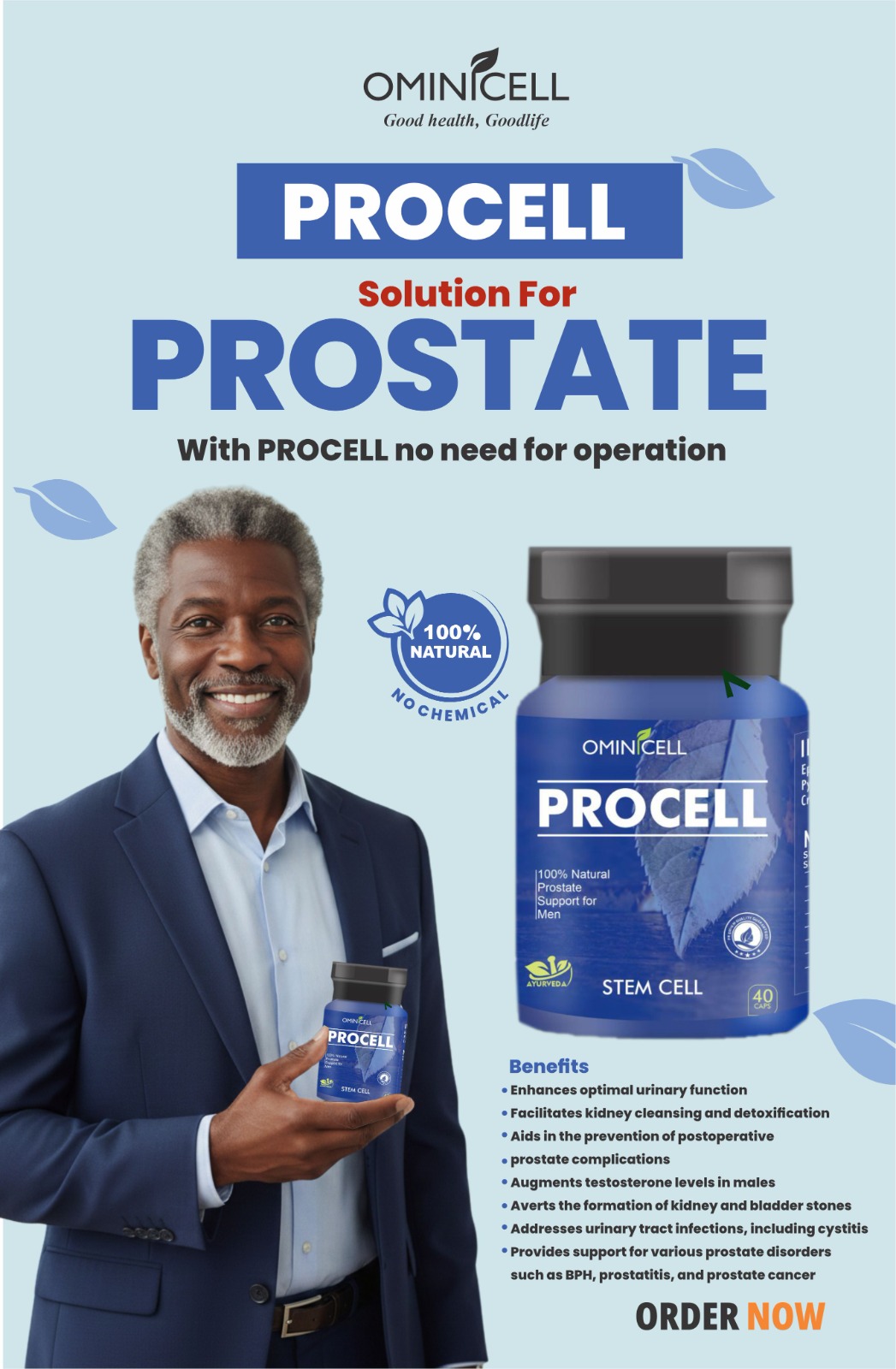 PROCELL Prostate Solution - Natural prostate health supplement for men